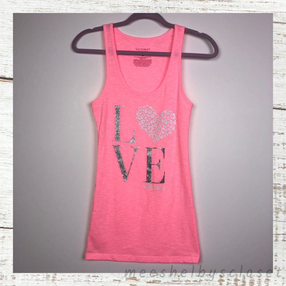 Victoria's Secret Love Tank Leopard Print Heart